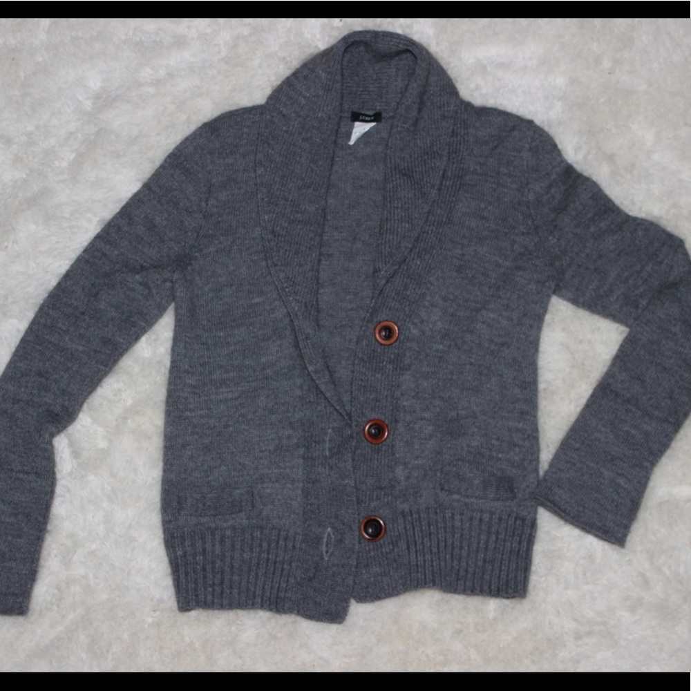 JCrew Grey Grandpa cardigan